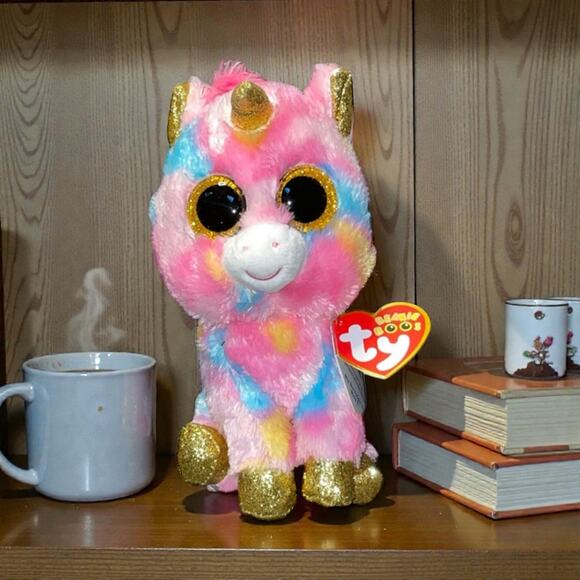 Ty Beanie Boos 7" Fantasia Unicorn Tie Dye Plush Stuffed Animal Collectible Gift - Picture 11 of 11